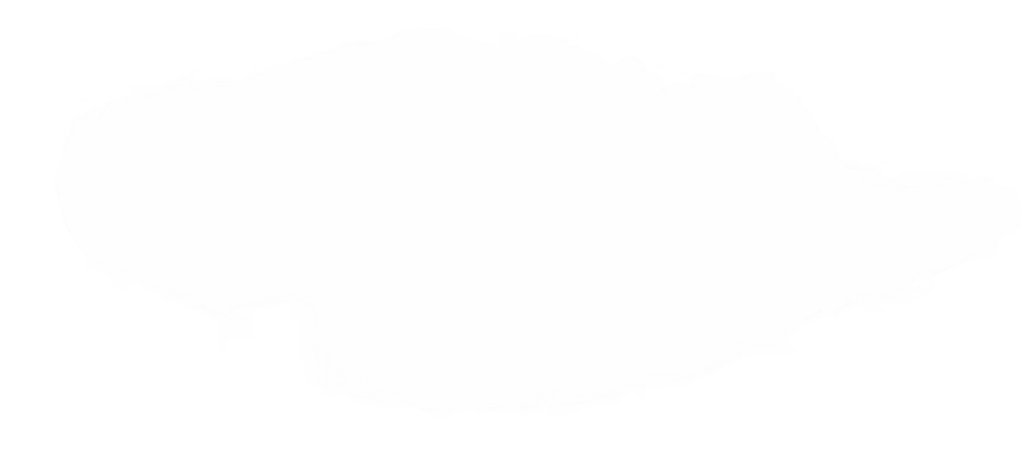 White cloud shape with uneven edges on a black background.